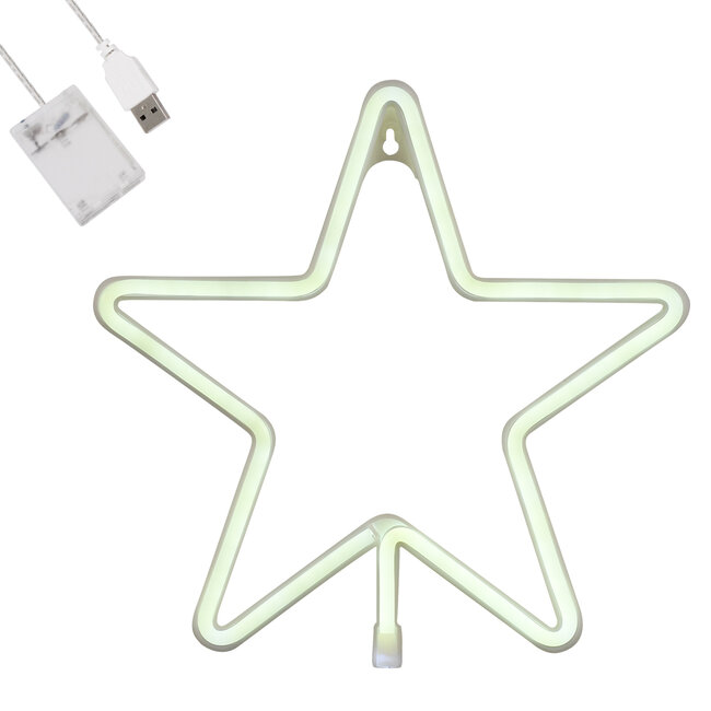 78584 Φωτιστικό Ταμπέλα Φωτεινή Επιγραφή NEON LED Σήμανσης STAR 5W με Καλώδιο Τροφοδοσίας USB - Μπαταρίας 3xAAA (Δεν Περιλαμβάνονται) - Ψυχρό Λευκό 6000K 78584 Φωτιστικό Ταμπέλα Φωτεινή Επιγραφή NEON LED Σήμανσης STAR 5W με Καλώδιο Τροφοδοσίας USB - Μπαταρίας 3xAAA (Δεν Περιλαμβάνονται) - Ψυχρό Λευκό 6000K