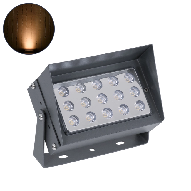  FLOODKAMY 90371 Προβολέας Σποτ Wall Washer με Αντιθαμβωτική Γρίλια LED 30W 3150lm 5° DC 24V Αδιάβροχο IP65 Ultra Θερμό Λευκό 2200K Dimmable - Bridgelux SMD Chip - Γκρι Ανθρακί - Μ19.5 x Π10.7 x Υ9.5cm - 3 Χρόνια Εγγύηση