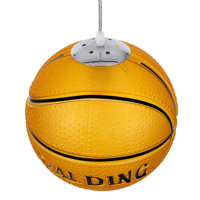 SPALDING NBA 00649 Μοντέρνο Κρεμαστό Παιδικό Φωτιστικό Οροφής Μονόφωτο Πορτοκαλί Γυαλίνο Φ25 x Υ25cm - 7