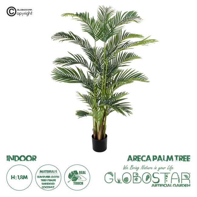 Artificial Garden ARECA PALM TREE 20420 Τεχνητό Διακοσμητικό Φυτό Φοινικόδεντρο Αρέκα Υ180cm