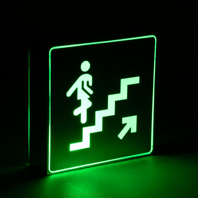SENSATI 75659 Φωτιστικό Τοίχου Ένδειξης STAIRS UP ARROW LED 1W AC 220-240V IP20 - Σώμα Αλουμινίου - Μ11 x Π11 x Υ3cm - Πράσινο - 5