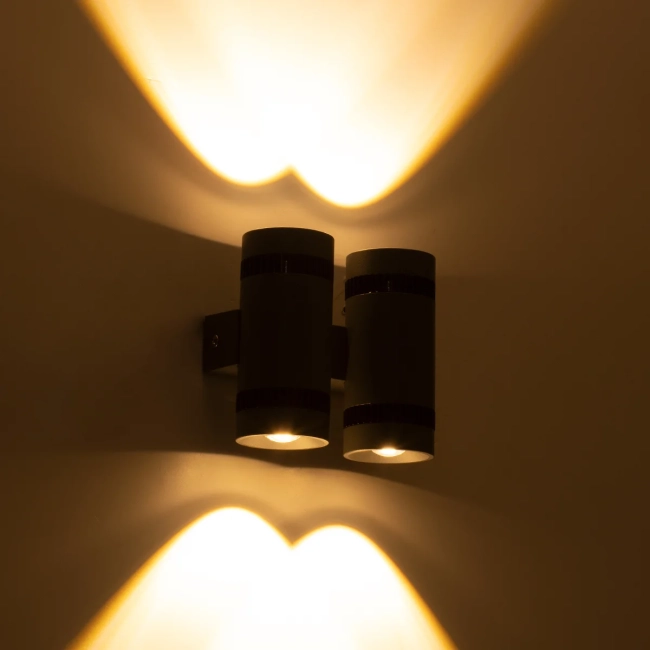 CANNONAL 60579 Μοντέρνο Φωτιστικό Τοίχου - Απλίκα LED 20W 2300lm 30° AC 220-240V IP20 Θερμό Λευκό 2700K - Bridgelux COB Chip & TÜV SÜD Driver - Μαύρο Ματ & Γκρι Ανθρακί Ματ - Μ12 x Π6.5 x Υ11cm - 3 Χρόνια Εγγύηση - 8