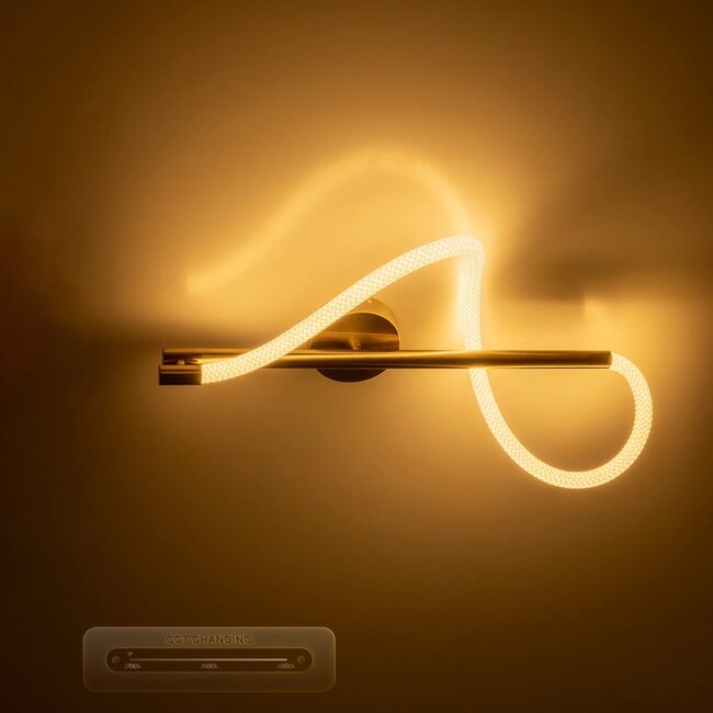 kelvo® GLOW KLV-101-0168-V2 Φωτιστικό Οροφής LED 24W 2400lm 360° AC 220-240V IP20 Ρυθμιζόμενο Λευκό CCT με On/Off 2700K/4500K/6000K - Lumileds SMD Chip - Χρυσό Πλατίνα - Μ30 x Π15 x Υ70cm - 3 Χρόνια Εγγύηση - 10