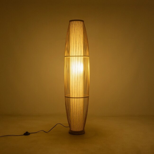 TULUM 02002 Boho Επιδαπέδιο Φωτιστικό Πορτατίφ με Ντουί 1 x E27 AC 220-240V IP20 - Μπεζ - Μ30 x Π30 x Υ120cm - 2