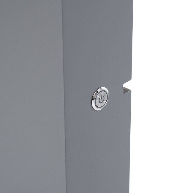 MAKEUP MIRROR-60x90-6 Μοντέρνος Καθρέπτης Μακιγιάζ με Πλαίσιο Φυσικού Ξύλου με Διακόπτη On/Off 10 x E27 AC220-240V - Μ60 x Π7 x Υ90cm - Γκρι Ανθρακί - 9