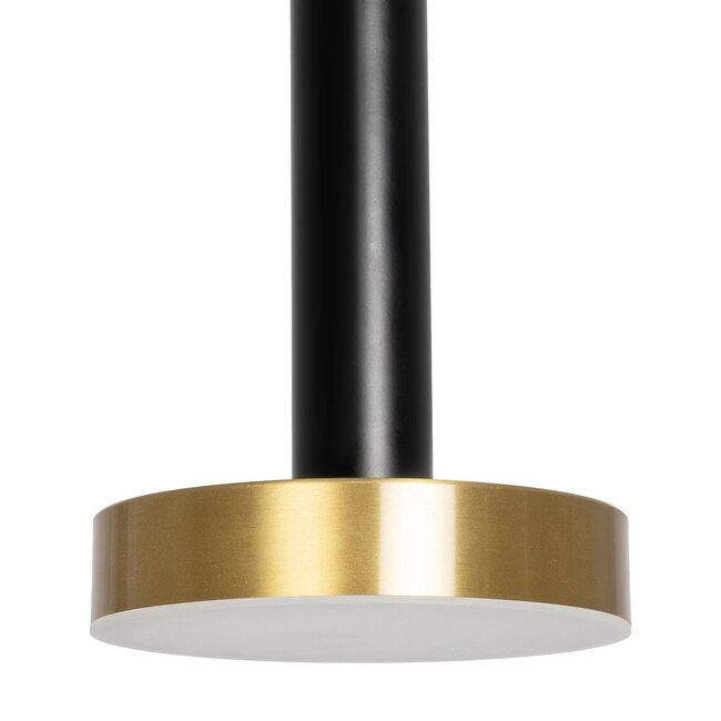 kelvo® ZANE KLV-101-0349 Κρεμαστό Φωτιστικό Οροφής LED 18W 1800lm 120° AC 220-240V IP20 Ρυθμιζόμενο Λευκό CCT με Χειριστήριο από 2700K έως 6000K Dimmable - Lumileds SMD Chip - Σατινέ Χρυσό Βούρτσας & Μαύρο Ματ - Μ15 x Π15 x Υ20cm - 3 Χρόνια Εγγύηση - 4