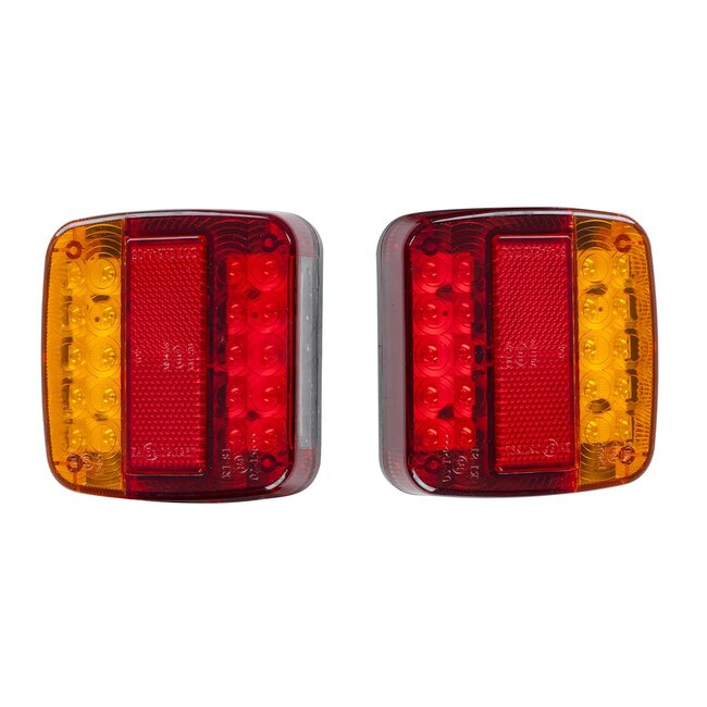 TAILIGHT 999-0257 Πίσω Φανάρι Οχημάτων LED 9W 360lm 180° DC 12V Αδιάβροχο IP66 Πορτοκαλί & Κόκκινο - Μ10.3 x Π10.3 x Υ3cm - Πακέτο 2 Τεμαχίων - 1 Χρόνο Εγγύηση