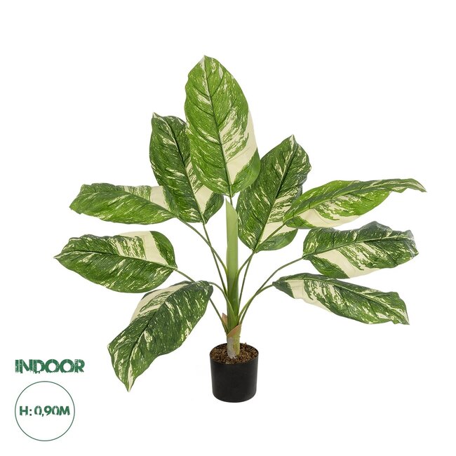 Artificial Garden DIEFFENBACHIA 20941 Τεχνητό Διακοσμητικό Φυτό Πράσινη & Μπεζ Διφενμπάχια Μ80 x Π80 x Υ90cm