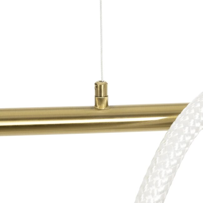 kelvo® GLOW KLV-101-0167 Κρεμαστό Φωτιστικό Οροφής LED 45W 4500lm 360° AC 220-240V IP20 Ρυθμιζόμενο Λευκό CCT με Χειριστήριο από 2700K έως 6000K Dimmable - Lumileds SMD Chip - Χρυσό Πλατίνα - Μ180 x Π30 x Υ40cm - 3 Χρόνια Εγγύηση - 10