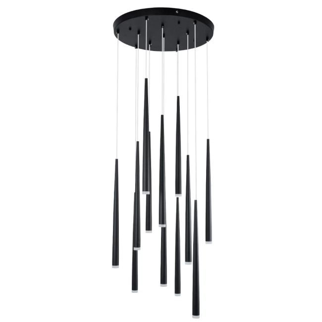  TEARS 61313 Μοντέρνο Κρεμαστό Φωτιστικό Οροφής LED 36W 3960lm 180° AC 220-240V IP20 Ρυθμιζόμενο Λευκό CCT με Χειριστήριο από 2700K έως 6000K Dimmable - Lumileds SMD Chip - Μαύρο - Μ60 x Π60 x Υ51.5cm - 3 Χρόνια Εγγύηση - 5