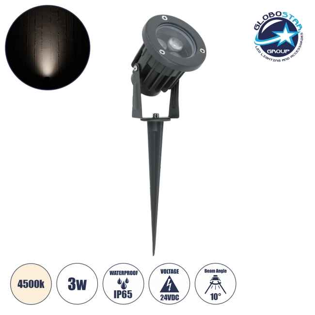 TREELIGHT-TZINA 90352 Σποτ Φωτισμού Ειδικό για Φυτά - Δέντρα με Βάση Κήπου / Καρφωτό LED 3W 285lm 10° DC 24V Αδιάβροχο IP65 L10.5 x W7.5 x H7.5cm Φυσικό Λευκό 4500K - Γκρι Ανθρακί - 3 Years Warranty TREELIGHT-TZINA 90352 Σποτ Φωτισμού Ειδικό για Φυτά - Δέντρα με Βάση Κήπου / Καρφωτό LED 3W 285lm 10° DC 24V Αδιάβροχο IP65 L10.5 x W7.5 x H7.5cm Φυσικό Λευκό 4500K - Γκρι Ανθρακί - 3 Years Warranty