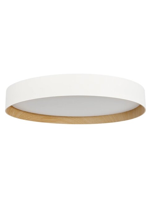 kelvo® RONDO KLV-101-0589-V2 Φωτιστικό Οροφής LED 36W 3600lm 120° AC 220-240V IP20 Ρυθμιζόμενο Λευκό CCT με Διακόπτη στο Driver 2700K/4500K/6000K Triac Dimmable - Lumileds SMD Chip & ENEC/TÜV Driver - Λευκό Ματ & Εφέ Ξύλου - Μ50 x Π50 x Υ7cm - 5 Χρόνια Εγγύηση - 4