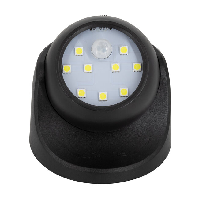 79001 Μαύρο Φωτιστικό Μπαταρίας σε Σχήμα Κάμερας LED SMD 3W 300lm με Αισθητήρα Ημέρας-Νύχτας και PIR Αισθητήρα Κίνησης Ψυχρό Λευκό 6000K - 4