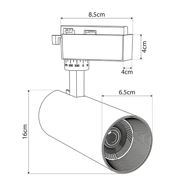 LUGANO 60810 Μονοφασικό Σποτ Ράγας LED 20W 2500lm 36° AC 220-240V IP20 Φυσικό Λευκό 4500K - Bridgelux COB Chip & TÜV SÜD Driver - Eurotrack 1PH - Μαύρο Ματ - Μ8.5 x Π6.5 x Υ20.5cm - 5 Χρόνια Εγγύηση - 5