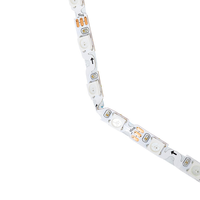 90606 Digital Pixel Addressable Strip Ultra Slim 3 PIN - Nano Zig Zag S Ψηφιακή Ταινία LED SMD 5050 14W/m 60LED/m 20PIXEL/m SPI/TTL Protocol IC WS2812/SK6812 1152lm/m 120° DC 5V IP20 RGB - Λευκό Σώμα - Μ2000 x Π6 x Υ2mm - Συσκευασία 2 Μέτρων - 5 Χρόνια Εγγύηση - 4
