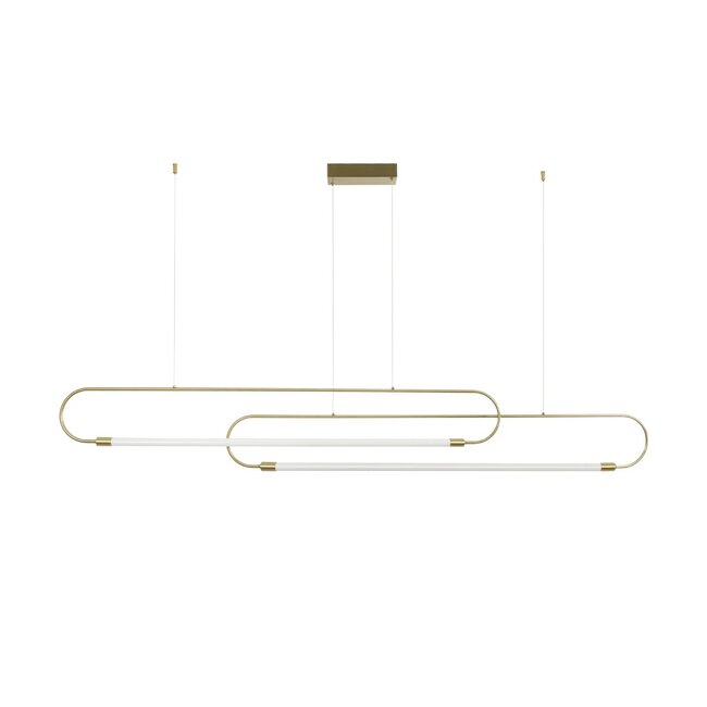 kelvo® GLOW KLV-101-0178 Κρεμαστό Φωτιστικό Οροφής LED 28W 2800lm 360° AC 220-240V IP20 Ρυθμιζόμενο Λευκό CCT με Χειριστήριο από 2700K έως 6000K Dimmable - Lumileds SMD Chip - Χρυσό Πλατίνα - Μ167 x Π7 x Υ24cm - 3 Χρόνια Εγγύηση - 4