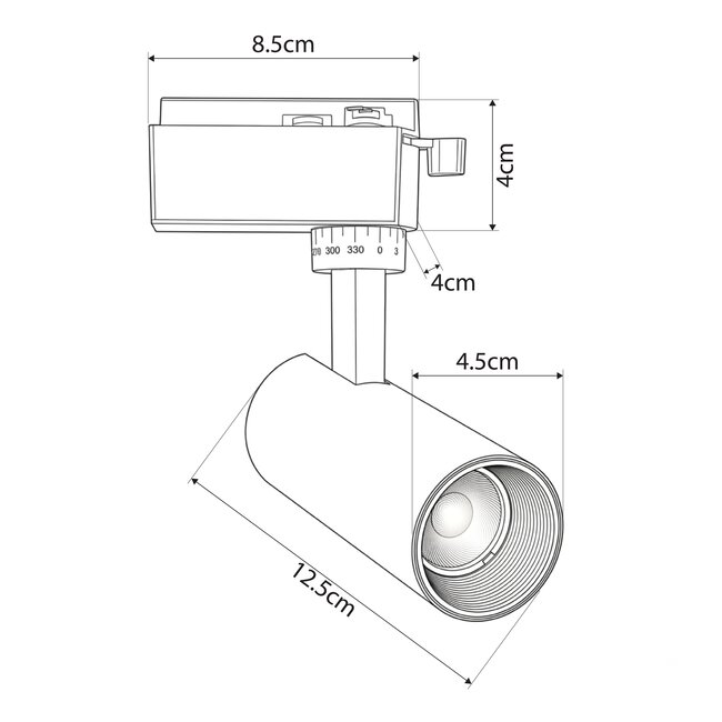 LUGANO 60804 Μονοφασικό Σποτ Ράγας LED 10W 1250lm 36° AC 220-240V IP20 Φυσικό Λευκό 4500K - Bridgelux COB Chip & TÜV SÜD Driver - Eurotrack 1PH - Μαύρο Ματ - Μ8.5 x Π5 x Υ18cm - 5 Χρόνια Εγγύηση - 5