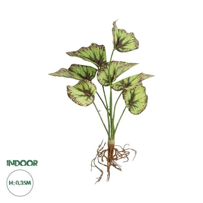 Artificial Garden BEGONIA LEAVES ROOTED 21491 Τεχνητό Διακοσμητικό Φυτό Πολύχρωμη Βιγόνια Μ25 x Π14 x Υ35cm