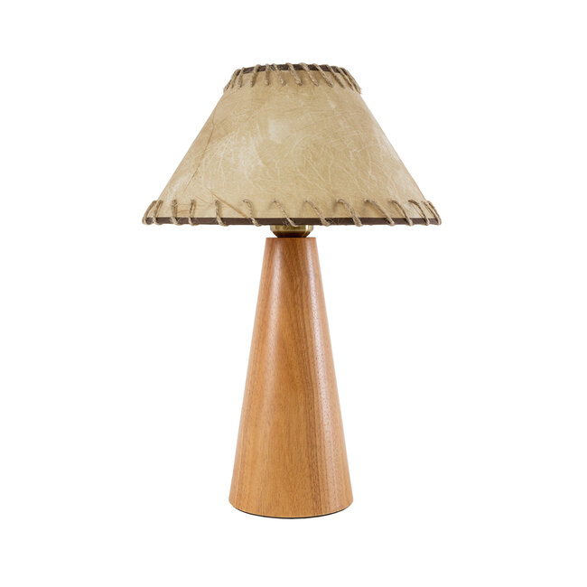 MASPALOMAS 02291 Boho Επιτραπέζιο Φωτιστικό Μονόφωτο 1 x E27 AC220-240V IP20 - Φ30 x Υ45cm - Μπεζ Ξύλινο Καμπάνα - 5 Χρόνια Εγγύηση