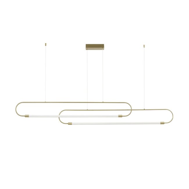 kelvo® GLOW KLV-101-0178 Κρεμαστό Φωτιστικό Οροφής LED 28W 2800lm 360° AC 220-240V IP20 Ρυθμιζόμενο Λευκό CCT με Χειριστήριο από 2700K έως 6000K Dimmable - Lumileds SMD Chip - Χρυσό Πλατίνα - Μ167 x Π7 x Υ24cm - 3 Χρόνια Εγγύηση