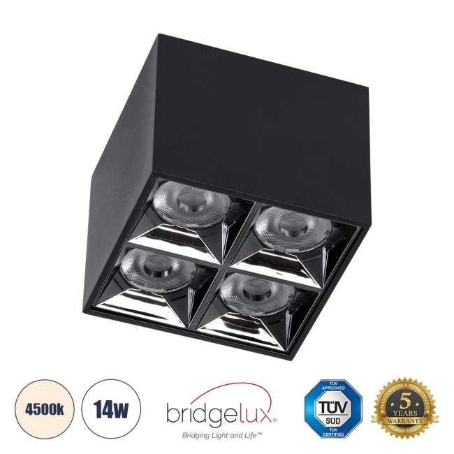LUMINAR 60332 Downlight Σποτ LED 14W 1960lm 36° AC 220-240V IP20 Φυσικό Λευκό 4500K - Osram SMD Chip & TÜV SÜD Driver - Μαύρο Ματ - Μ8.2 x Π8.2 x Υ6.6cm - 5 Χρόνια Εγγύηση LUMINAR 60332 Downlight Σποτ LED 14W 1960lm 36° AC 220-240V IP20 Φυσικό Λευκό 4500K - Osram SMD Chip & TÜV SÜD Driver - Μαύρο Ματ - Μ8.2 x Π8.2 x Υ6.6cm - 5 Χρόνια Εγγύηση