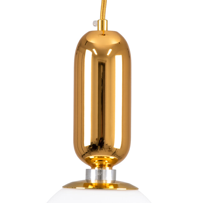 MAVERICK 00943 Μοντέρνο Κρεμαστό Φωτιστικό Οροφής Μονόφωτο Χρυσό Μεταλλικό Γυάλινο Μπάλα Φ15 x Υ15cm - 6