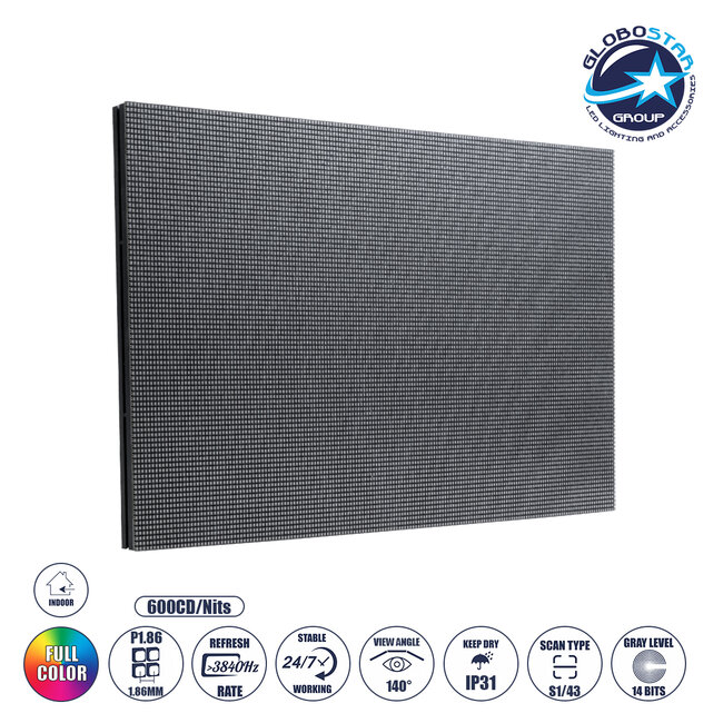 STANDWALL 41054 Module για Οθόνες LED Video Wall 32x16cm 172x86px P1.86 LED 35W 3840Hz 14792 Dots ≥600cd/㎡ Nits DC 5V Εσωτερικού Χώρου IP31 Full Color S1/43 14Bits - Kinglight SMD1515 - Μ32 x Π1.3 x Υ16cm - 2 Χρόνια Εγγύηση STANDWALL 41054 Module για Οθόνες LED Video Wall 32x16cm 172x86px P1.86 LED 35W 3840Hz 14792 Dots ≥600cd/㎡ Nits DC 5V Εσωτερικού Χώρου IP31 Full Color S1/43 14Bits - Kinglight SMD1515 - Μ32 x Π1.3 x Υ16cm - 2 Χρόνια Εγγύηση