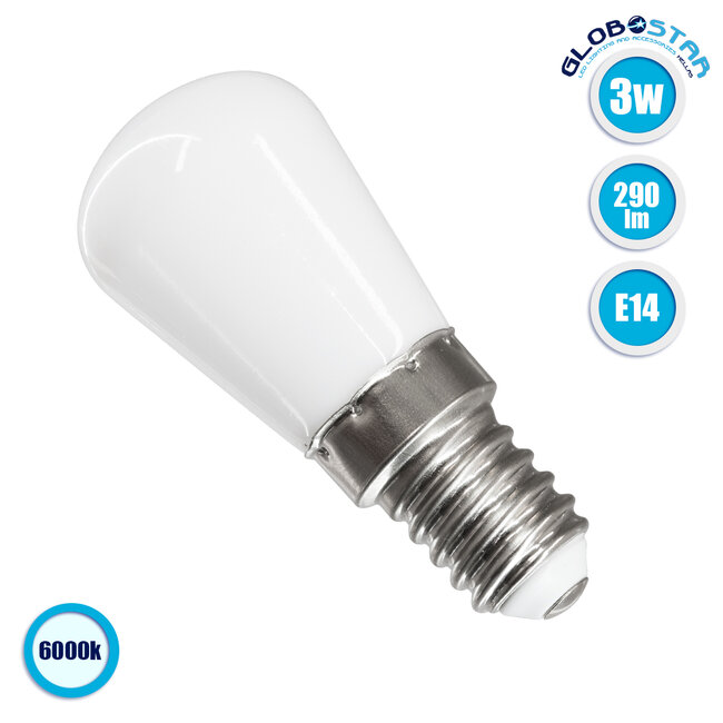 76057 Λάμπα E14 S6 LED SMD 2835 3W 290lm 320° AC 230V Ψυγείου Ψυχρό Λευκό 6000K