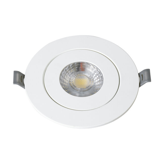 LEXIS JOINT 60990 Χωνευτό LED Κινούμενο Spot Downlight 7W 680lm 45° AC 220-240V IP44 Φ12cm x Υ3.1cm - Στρόγγυλο - Λευκό - Φυσικό Λευκό 4500K - Bridgelux Chip - TÜV Certified Driver - 5 Years Warranty - 8