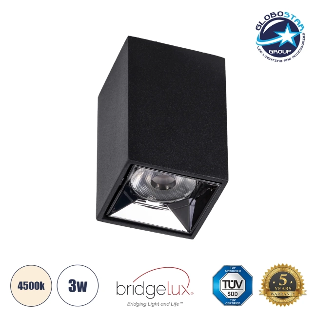 LUMINAR 60320 Downlight Σποτ LED 3W 420lm 36° AC 220-240V IP20 Φυσικό Λευκό 4500K - Osram SMD Chip & TÜV SÜD Driver - Μαύρο Ματ - Μ4.2 x Π4.2 x Υ6.6cm - 5 Χρόνια Εγγύηση LUMINAR 60320 Downlight Σποτ LED 3W 420lm 36° AC 220-240V IP20 Φυσικό Λευκό 4500K - Osram SMD Chip & TÜV SÜD Driver - Μαύρο Ματ - Μ4.2 x Π4.2 x Υ6.6cm - 5 Χρόνια Εγγύηση