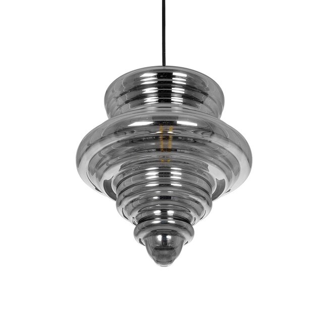 CORTE 206-0028 Μοντέρνο Κρεμαστό Φωτιστικό Οροφής με Ντουί 1 x E27 AC 220-240V IP20 - Μαύρο Φιμέ - Μ25 x Π25 x Υ30cm - 6