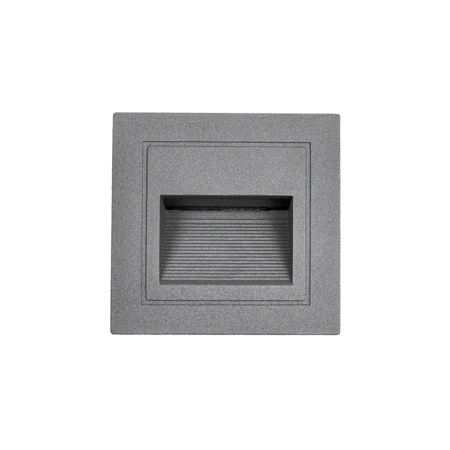 kelvo® STEPART KLV-101-0078 Μοντέρνο Χωνευτό Φωτιστικό Σκαλοπατιού - Διαδρόμου LED 3W 375lm 45° AC 220-240V Αδιάβροχο IP65 Θερμό Λευκό 2700K - Lumileds SMD Chip & TÜV SÜD Driver - Γκρι Ανθρακί Ματ - Μ8.5 x Π5 x Υ8.5cm / Q6.72 x 6.72cm - 5 Χρόνια Εγγύηση - 4