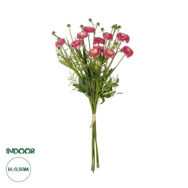 Artificial Garden PINK CHRYSANTHEMUM BOUQUET 21328 Τεχνητό Διακοσμητικό Μπουκέτο Ροζ Χρυσάνθεμο Y50cm