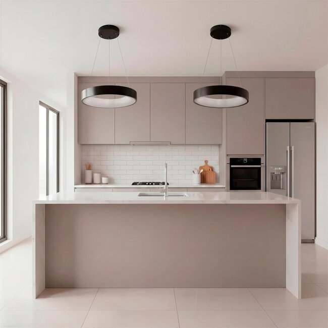 kelvo® SALEM KLV-101-0285 Κρεμαστό Φωτιστικό Οροφής LED 75W 7500lm 120° AC 220-240V IP20 Ρυθμιζόμενο Λευκό CCT με Χειριστήριο από 2700K έως 6000K Dimmable - Lumileds SMD Chip - Μαύρο Ματ - Μ45 x Π45 x Υ6cm - 3 Χρόνια Εγγύηση - 2