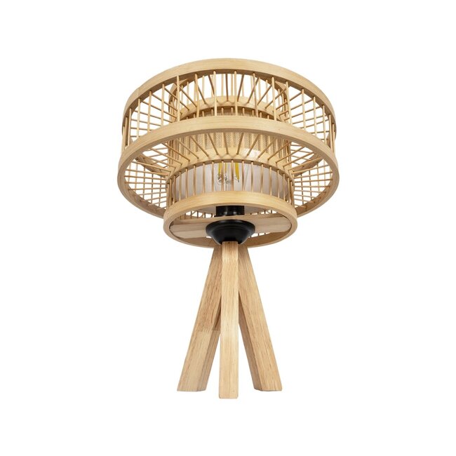 TULUM 01991 Boho Επιτραπέζιο Φωτιστικό Πορτατίφ με Ντουί 1 x E27 AC 220-240V IP20 - Μπεζ - Μ30 x Π30 x Υ41cm - 4
