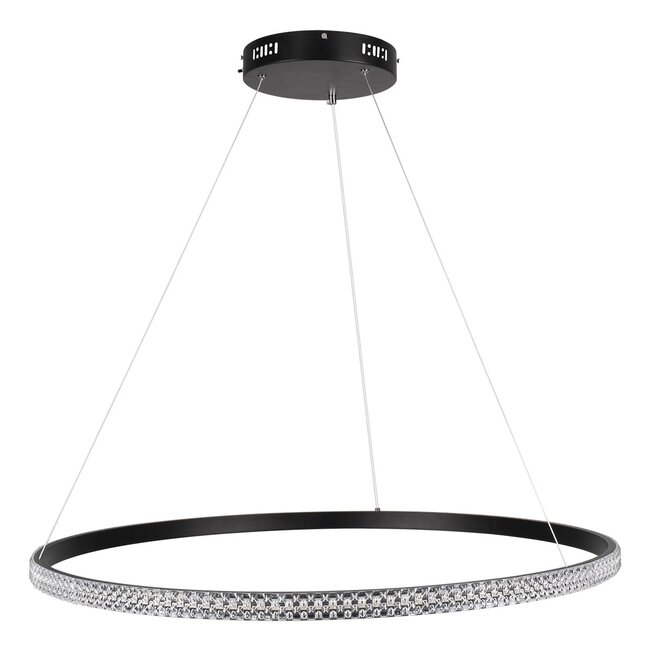 kelvo® DIAMOND KLV-101-0231 Κρεμαστό Φωτιστικό Οροφής LED 67W 6700lm 180° AC 220-240V IP20 Ρυθμιζόμενο Λευκό CCT με Χειριστήριο από 2700K έως 6000K Dimmable - Lumileds SMD Chip - Μαύρο Ματ - Μ80 x Π80 x Υ3cm - 3 Χρόνια Εγγύηση - 5