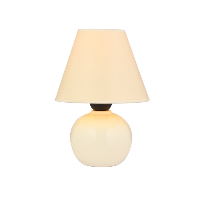 FANCY 202-0066 VINTAGE TABLE LIGHT 1 X E27 IP20 BEIGE KERAMIC BASE WITH BEIGE COVE - L18 X W18 X H24CM