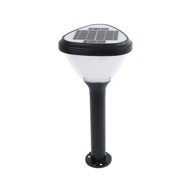 SOLARMIS 90521 LED Solar Bollard Light Κολωνάκι Κήπου Εξωτερικού Χώρου 10W 180lm 120° με Ενσωματωμένο Φωτοβολταϊκό Panel 6V 5W & Επαναφορτιζόμενη Μπαταρία Li-ion 3.2V 6000mAh με Αισθητήρα Ημέρας-Νύχτας - Αδιάβροχο IP65 Φ26 x Υ60cm Ψυχρό Λευκό 6000K - 12