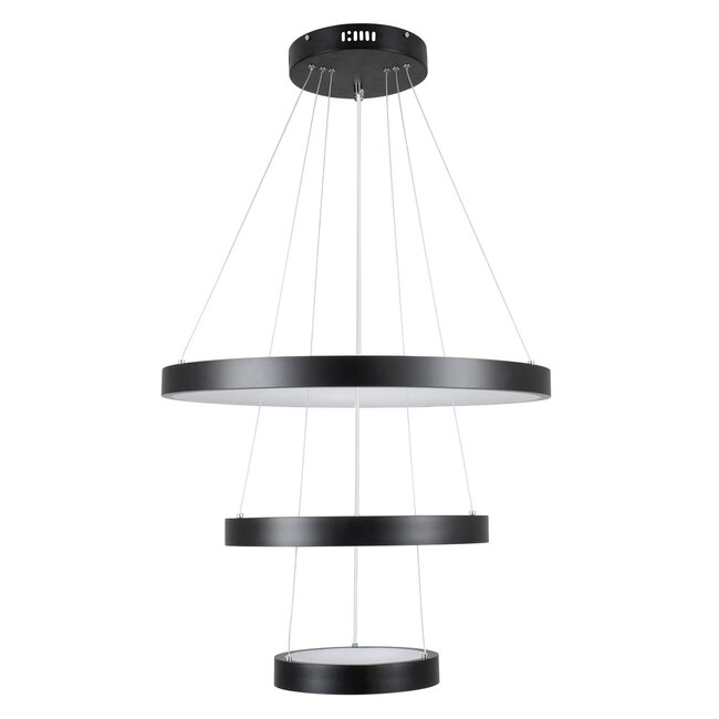 kelvo® NEMESIS KLV-101-0217 Κρεμαστό Φωτιστικό Οροφής LED 100W 10000lm 180° AC 220-240V IP20 Ρυθμιζόμενο Λευκό CCT με Χειριστήριο από 2700K έως 6000K Dimmable - Lumileds SMD Chip - Μαύρο Ματ - Μ60 x Π60 x Υ60cm - 3 Χρόνια Εγγύηση - 4