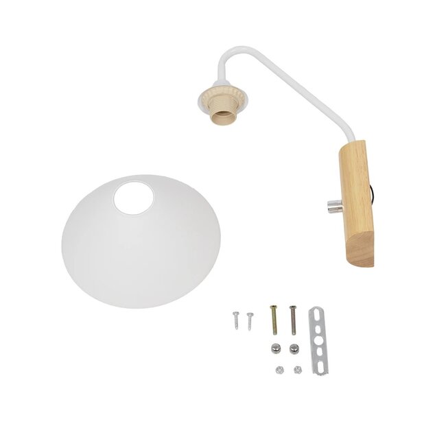 ALESSIA 999-0178 Μοντέρνο Φωτιστικό Τοίχου - Απλίκα με Ντουί 1 x E27 AC 220-240V IP20 - Μπεζ & Λευκό - Μ18 x Π26 x Υ29cm - 8