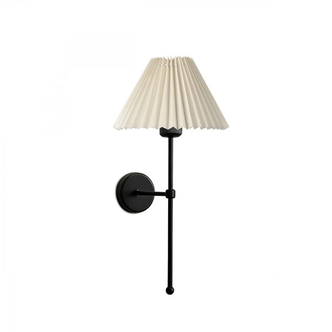 LING 204-0188 Μοντέρνο Φωτιστικό Τοίχου Απλίκα Μονόφωτο 1 x E27 AC 220-240V IP20 Μπεζ & Μαύρο - Μ22 x Π22 x Υ50cm