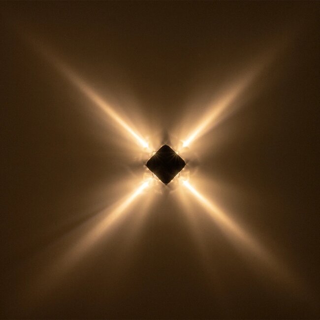 LUZ 60688 Μοντέρνο Φωτιστικό Τοίχου - Απλίκα LED 8W 1000lm 10° AC 220-240V Αδιάβροχο IP65 Θερμό Λευκό 2700K - CREE XPE Chip & TÜV SÜD Driver - Μαύρο Ματ - Μ13.5 x Π4.5 x Υ13.5cm - 5 Χρόνια Εγγύηση - 8