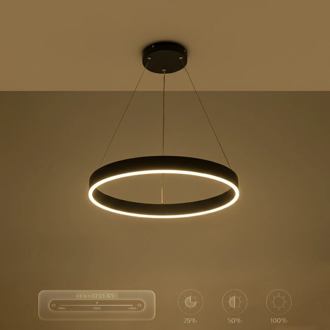 kelvo® VENOM KLV-101-0187 Κρεμαστό Φωτιστικό Οροφής LED 45W 4500lm 120° AC 220-240V IP20 Ρυθμιζόμενο Λευκό CCT με Χειριστήριο από 2700K έως 6000K Dimmable - Lumileds SMD Chip - Μαύρο Ματ - Μ60 x Π60 x Υ6.5cm - 3 Χρόνια Εγγύηση - 12