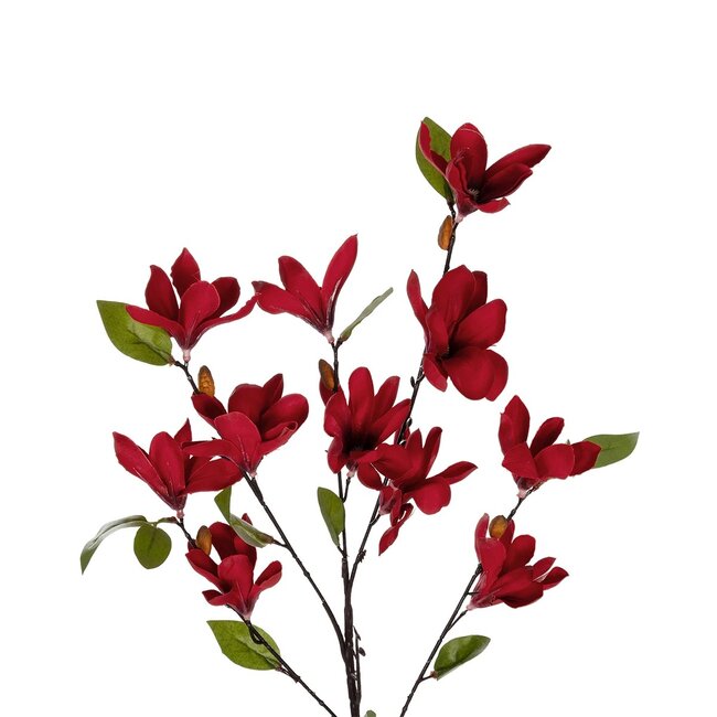 Artificial Garden RED MAGNOLIA BRANCH 21422 Τεχνητό Διακοσμητικό Κλαδί Κόκκινη Μαγνόλια Y86cm