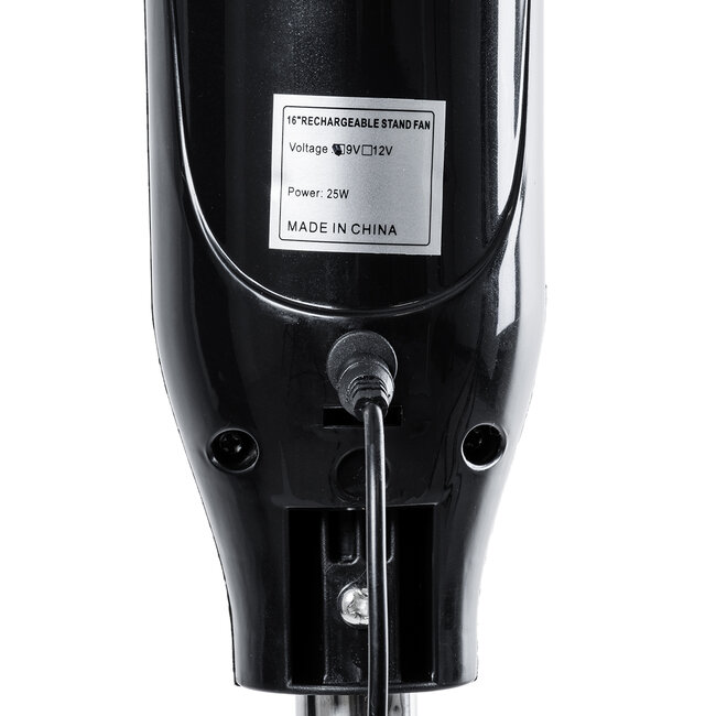 SOLARA-FAN 85356 Solar Fan Αυτόνομος Ηλιακός Επιδαπέδιος Ανεμιστήρας 25W 2 Λειτουργιών Ρεύματος με AC 220-240V ή με Φωτοβολταϊκό Panel 9V 12W & Επαναφορτιζόμενη Μπαταρία Li-ion 7.4V 4400mAh - 3 Ταχύτητες - Ενσωματωμένο USB 2.0 Charger Συσκευών - IP20 - Μ44 x Π37.5 x Υ132cm - Μαύρο - 2 Yea - 13