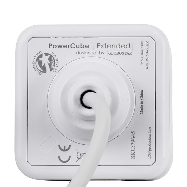 TRAVEL PowerCube PRO Certified 79645 Πολύπριζο 5 Θέσεων με 1.5m Kαλώδιο - 5 Πρίζες Ασφαλείας Childproof EU Schuko AC 220-240V Μ7.5 x Π11.5 x Υ7.5 - Λευκό με Κόκκινο - Max Load 3680W/16A - 9