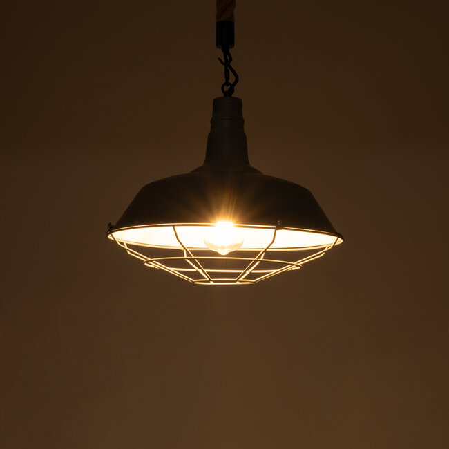 CRANE 01411 Vintage Κρεμαστό Φωτιστικό Οροφής με Ντουί 1 x E27 AC 220-240V IP20 - Γκρι & Μπεζ - Μ36 x Π36 x Y31cm - 2