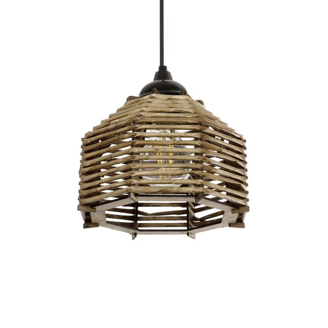 JUTTO 205-0040 Boho Κρεμαστό Φωτιστικό Οροφής με Ντουί 1 x E27 AC 220-240V IP20 - Μπεζ - M20 x Π20 x Υ18cm - 2