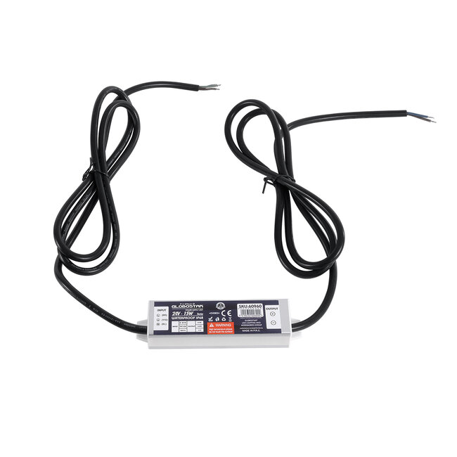 60960 Αδιάβροχο Τροφοδοτικό SELV για Προϊόντα Φωτισμού LED 15W 0.625A - AC 220-240V σε DC 24V με 1.2m VDE Καλώδιο Παροχής & Εξόδου Τροφοδοσίας - Αδιάβροχο IP68 - M12 x W3 x H2cm  - 3 Χρόνια Εγγύηση - 3