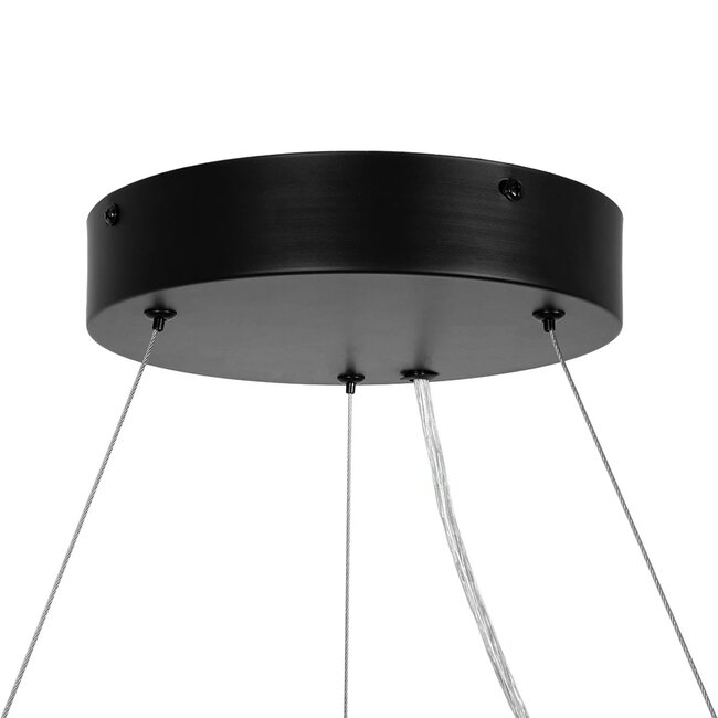kelvo® RA KLV-101-0365 Κρεμαστό Φωτιστικό Οροφής LED 67W 6700lm 120° AC 220-240V IP20 Ρυθμιζόμενο Λευκό CCT με Χειριστήριο από 2700K έως 6000K Dimmable - Lumileds SMD Chip - Μαύρο Ματ - Μ60 x Π60 x Υ8cm - 3 Χρόνια Εγγύηση - 8